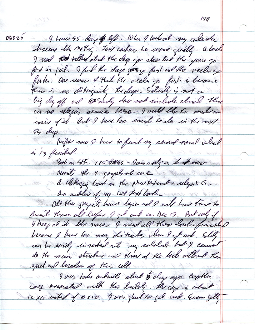 Dr John WorldPeace 2008 Prison Journal